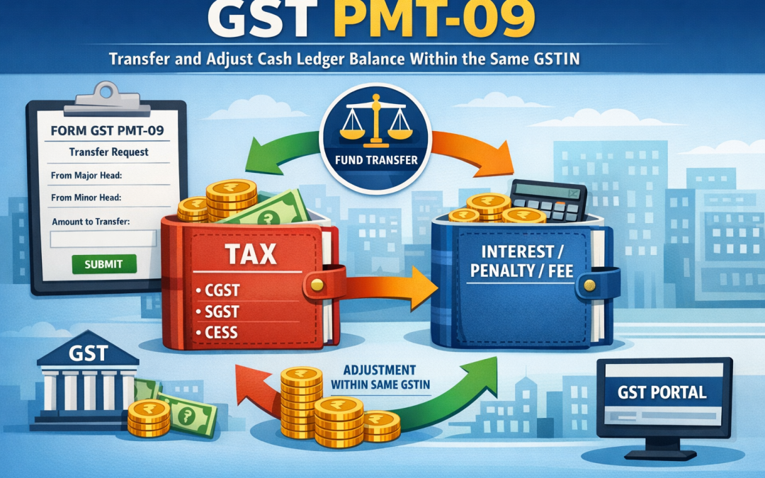 GST PMT-09 Transfer and Adjust Cash Ledger Balance Within the Same GSTIN